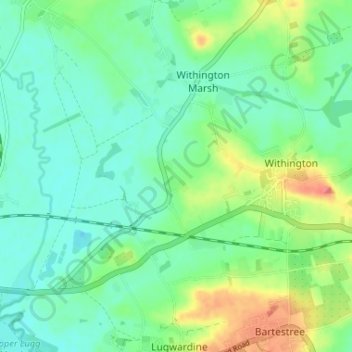 Mapa topográfico Nunnington, altitud, relieve