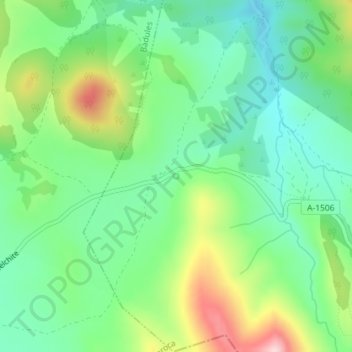 Mapa topográfico Manantial del Campo, altitud, relieve