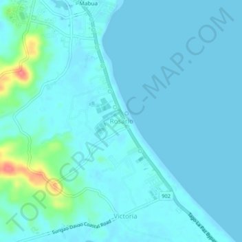 Mapa topográfico Rosario, altitud, relieve
