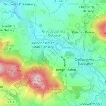 Mapa topográfico Lehn, altitud, relieve