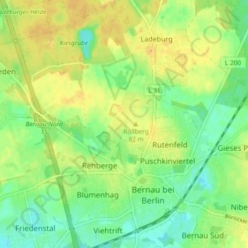 Mapa topográfico Kirschgarten, altitud, relieve