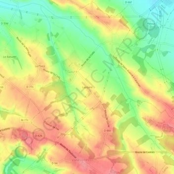 Mapa topográfico Lappare, altitud, relieve