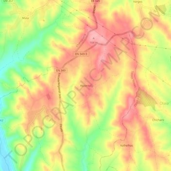 Mapa topográfico Alcorriol, altitud, relieve