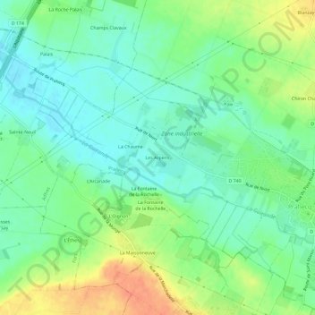 Mapa topográfico Les Arpens, altitud, relieve