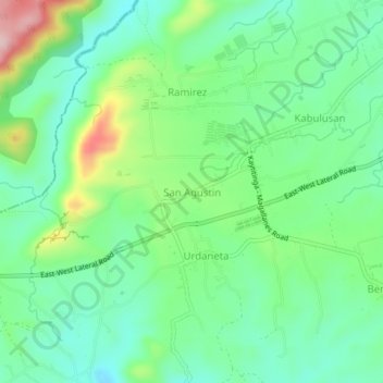 Mapa topográfico San Agustin, altitud, relieve