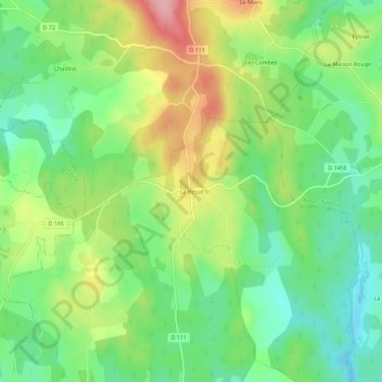 Mapa topográfico La Besse, altitud, relieve