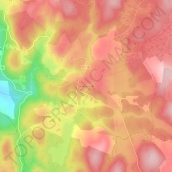 Mapa topográfico La Naucodie, altitud, relieve