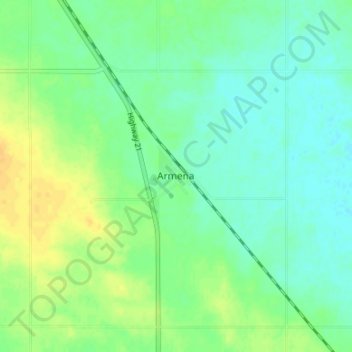 Mapa topográfico Armena, altitud, relieve