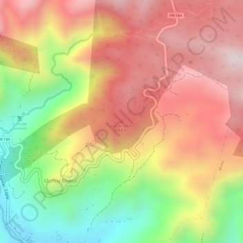 Mapa topográfico Cerro Miraflores, altitud, relieve
