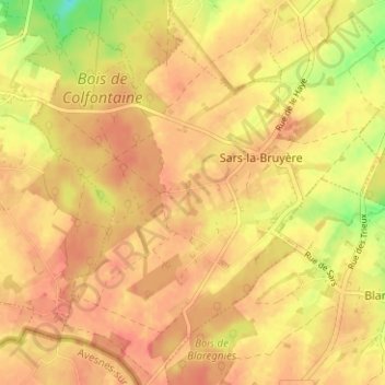 Mapa topográfico Le Coron de l'Amour, altitud, relieve