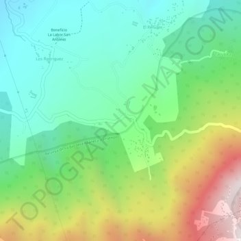 Mapa topográfico Ausol Suntecumat, altitud, relieve