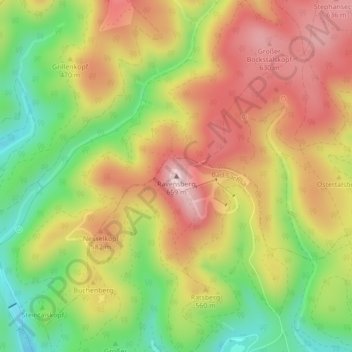 Mapa topográfico Ravensberg, altitud, relieve