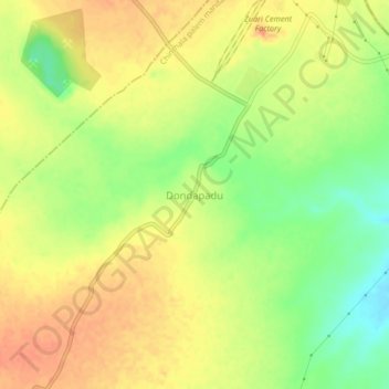 Mapa topográfico Dondapadu, altitud, relieve