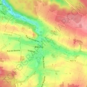 Mapa topográfico Le Mont, altitud, relieve