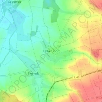 Mapa topográfico Ribbensdorf, altitud, relieve