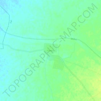 Mapa topográfico Pawa, altitud, relieve