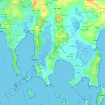 Mapa topográfico Le Lano, altitud, relieve