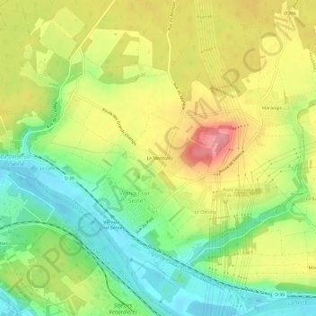 Mapa topográfico Le Montoir, altitud, relieve