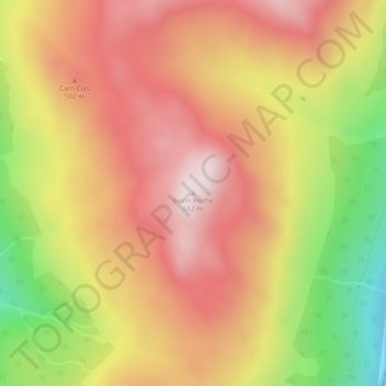 Mapa topográfico Beinn Reithe, altitud, relieve