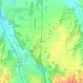 Mapa topográfico Oakfield, altitud, relieve