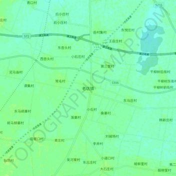 Mapa topográfico 老店镇, altitud, relieve
