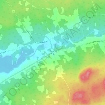 Mapa topográfico Cumberland Bay, altitud, relieve