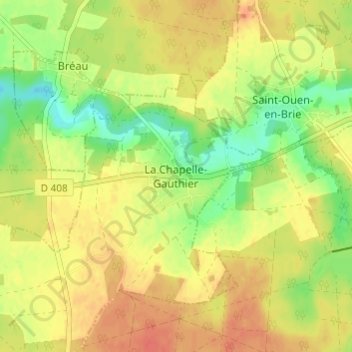 Mapa topográfico La Chapelle-Gauthier, altitud, relieve