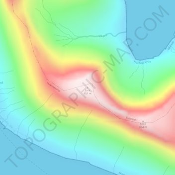 Mapa topográfico Enni, altitud, relieve