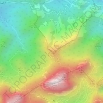 Mapa topográfico Morro do Elefante, altitud, relieve