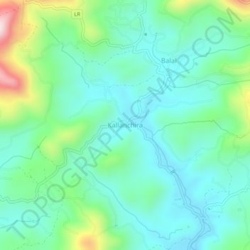 Mapa topográfico Kallanchira, altitud, relieve