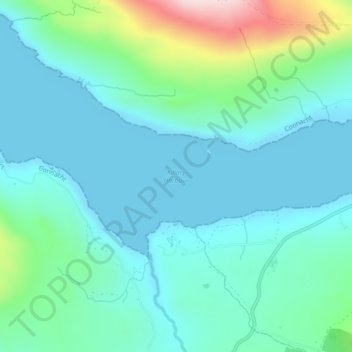 Mapa topográfico Killary Harbour, altitud, relieve
