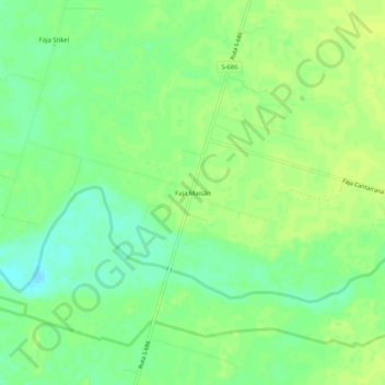 Mapa topográfico Faja Maisán, altitud, relieve
