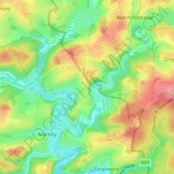 Mapa topográfico Menugoutte, altitud, relieve