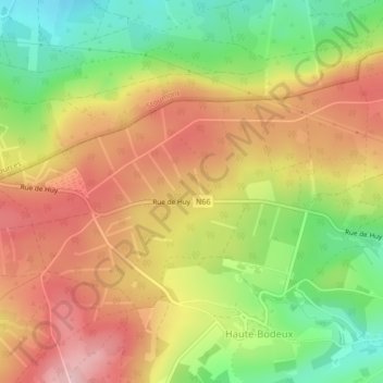 Mapa topográfico La Fagne, altitud, relieve