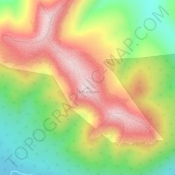 Mapa topográfico Cerro Jeujepen, altitud, relieve