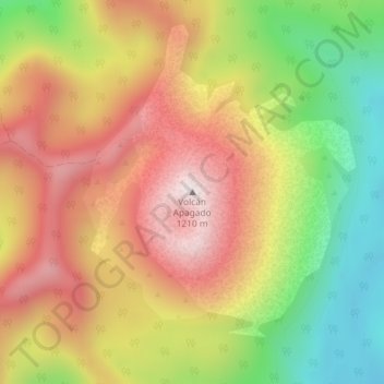 Mapa topográfico Volcán Apagado, altitud, relieve