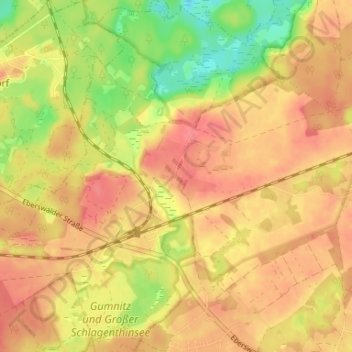 Mapa topográfico Dahmsdorf, altitud, relieve