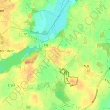 Mapa topográfico Lobacker, altitud, relieve