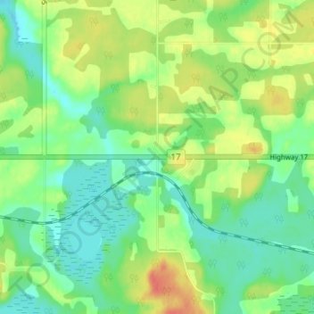 Mapa topográfico Oxdrift, altitud, relieve