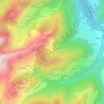 Mapa topográfico Le Plan de Criou, altitud, relieve