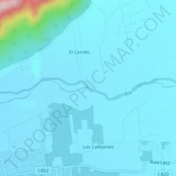 Mapa topográfico Valle de Colchagua, altitud, relieve