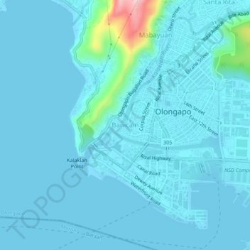 Mapa topográfico Banicain, altitud, relieve