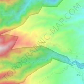 Mapa topográfico Penacio, altitud, relieve
