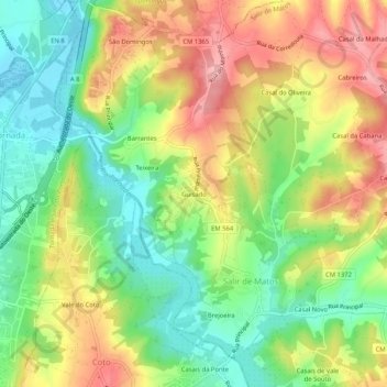 Mapa topográfico Guisado, altitud, relieve