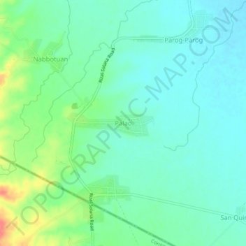Mapa topográfico Palao, altitud, relieve