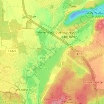 Mapa topográfico Stolp, altitud, relieve