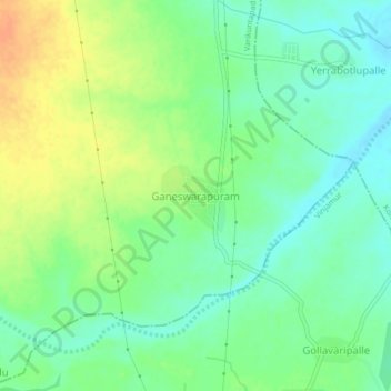 Mapa topográfico Ganeswarapuram, altitud, relieve