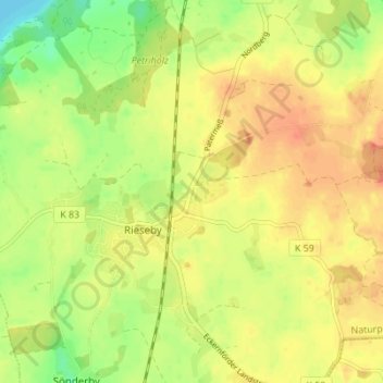 Mapa topográfico Hörst, altitud, relieve