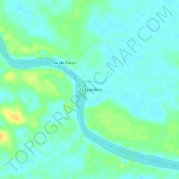 Mapa topográfico São Francisco, altitud, relieve