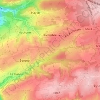 Mapa topográfico Haie des Pauvres, altitud, relieve